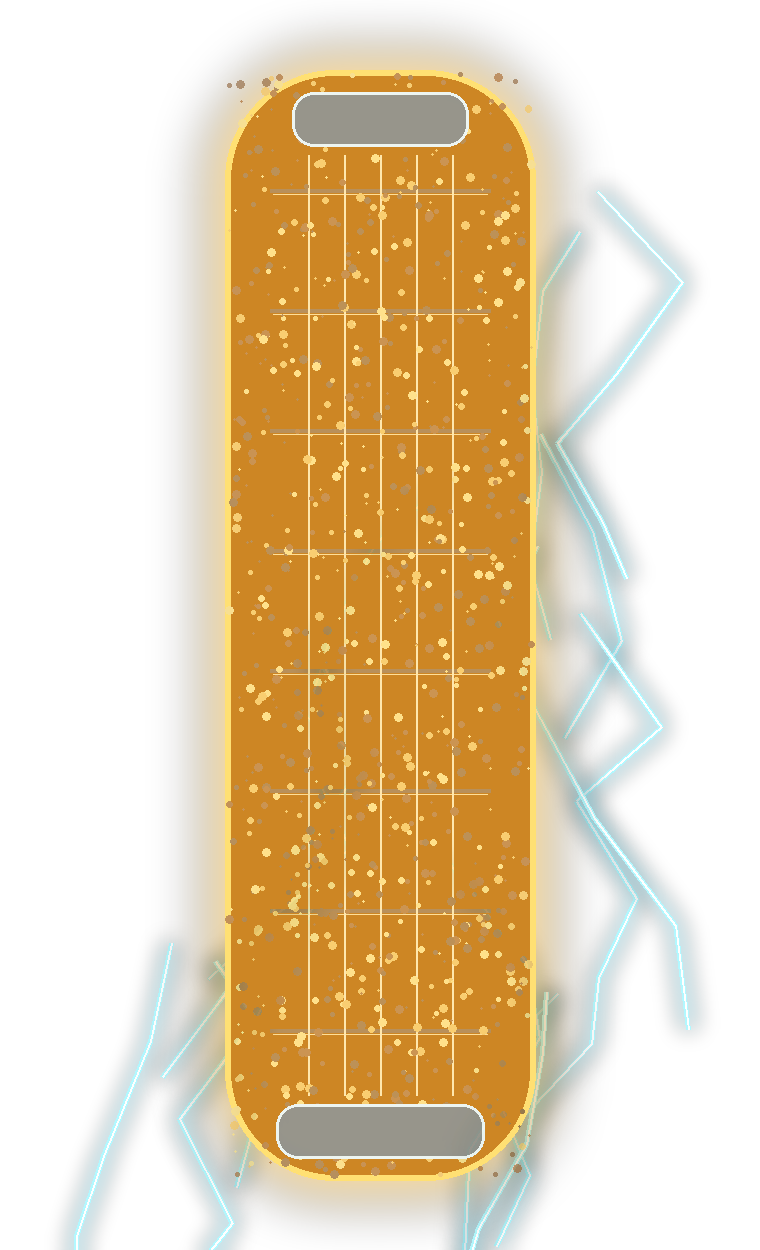 A large electric fish finger with lightning bolts